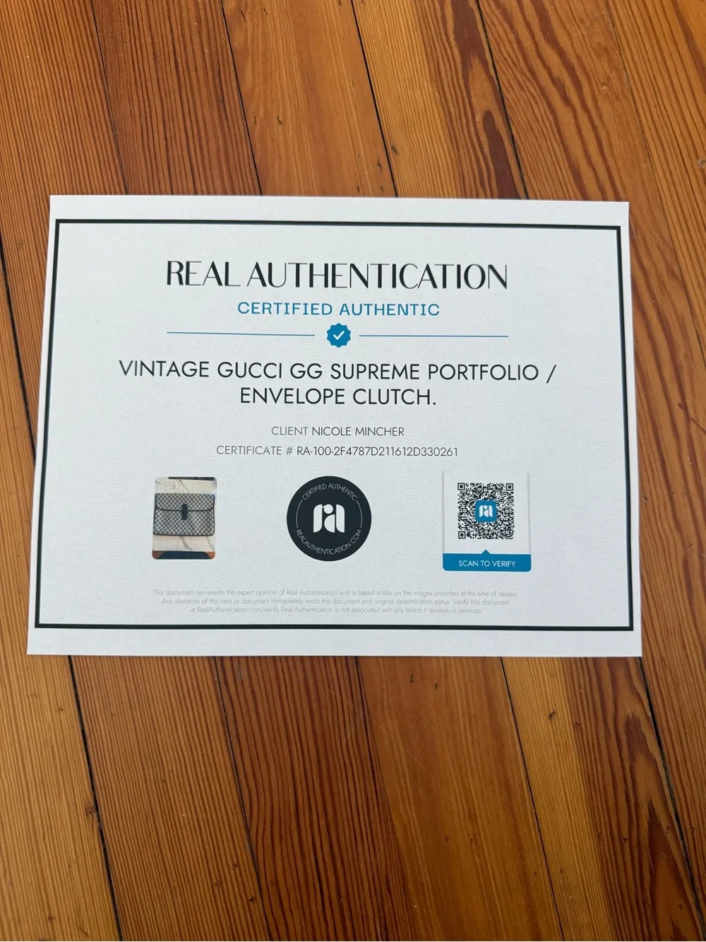 Vintage Gucci GG Supreme Portfolio/Envelope laptop Clutch Bag